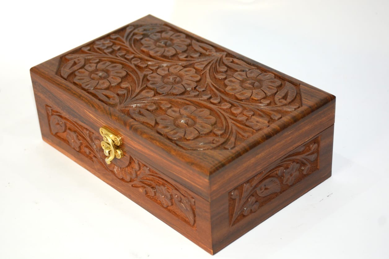 Wooden Jewellery Box Fancy (8x5)