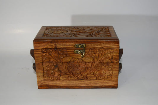 Wooden Jewellery Box- Foldable- 03 Portions