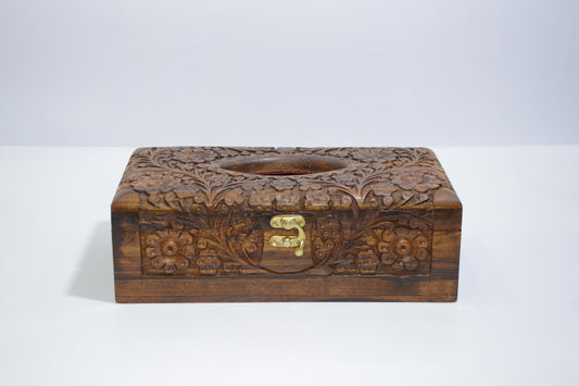Wooden Tissue Box Fancy full curving style
